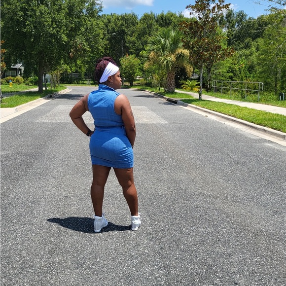 NWT Sleeveless Blue Jean MIDI Dress - Picture 4 of 5